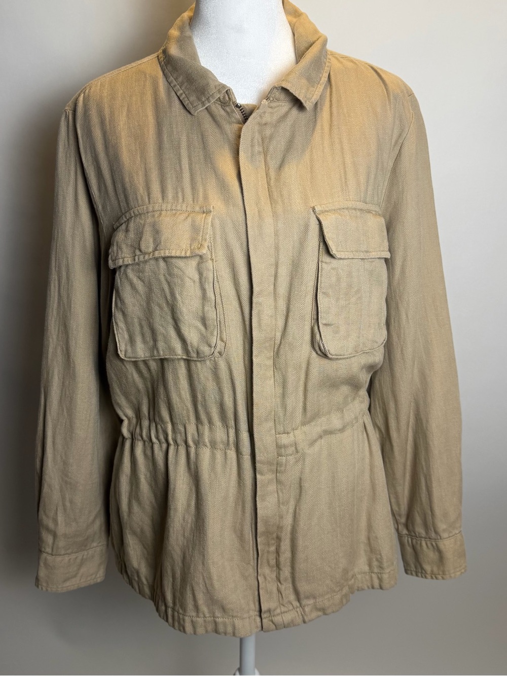Women’s Lyocell & Linen Blend Utility Jacket - Beige